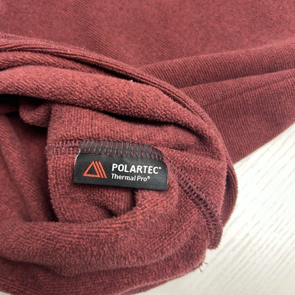 North Face Pullover Mens Medium Maroon Quarter Zip Long Sleeve Hiking Athletic